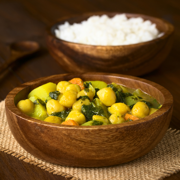 Recipes with Tomato: Curried Chick Pea with Collard Greens