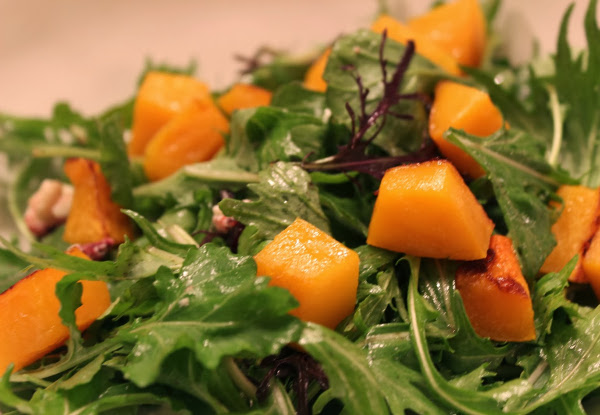 Recipes with Red Onion (raw): Butternut Squash Salad with Pine Nuts & Arugula