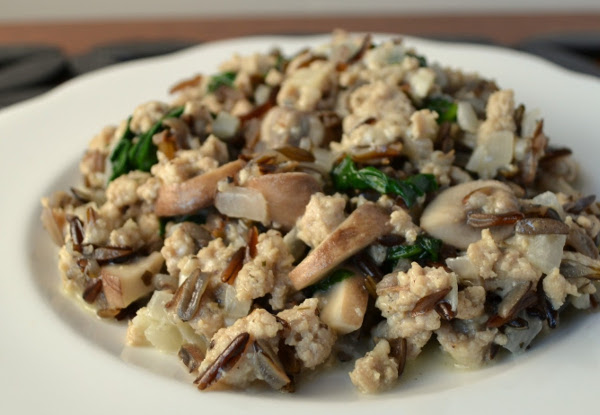 Recipes with Crimini & Button Mushrooms: Rustic Rice with Wild Lamb's Quarters & Mushrooms