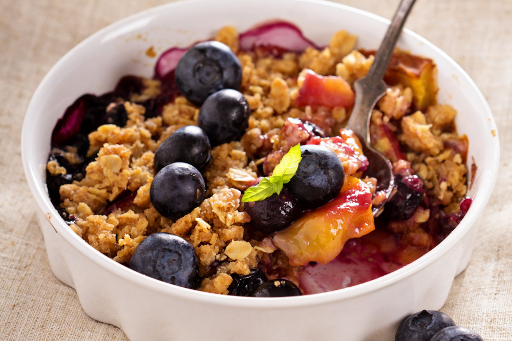 Peach Blackberry Bake With Nut Crust Recipe Joyful Belly School of