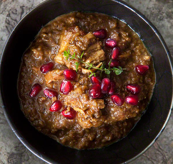Recipes with Ghee: Persian Pomegranate Walnut Stew (Fesenjan)