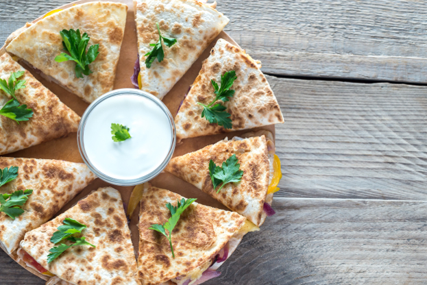 Recipes with Cilantro: Curried Plantains Quesadilla