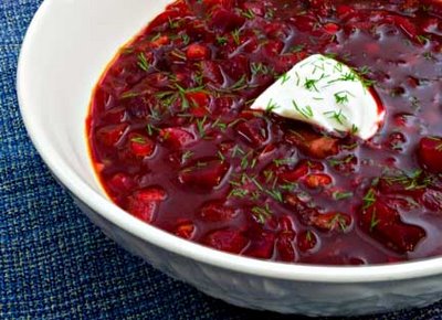 Recipes with Parsley (Fresh): Beet Soup with Lemon Juice & Parsley