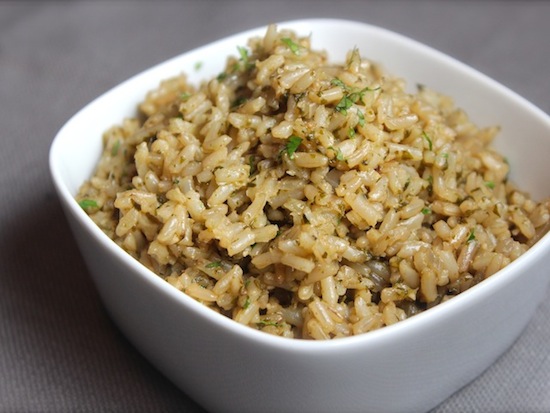 Recipes with Brown Rice: Brown Rice with Nettles, Lemon & Walnut
